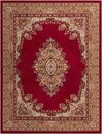 Unique Loom Reza Collection Traditional Persian Style Area Rug, 9 x 12 ft, Burgundy/Ivory