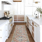 Washable Area Rug. Modern Farmhouse. Vintage. Turkish. Bohemian. Distressed. Oriental. Traditional. Rugs for Living Room. Dining. Bedroom. Office. Entryway. Foyer. (858RM, 2'5" x 6'5")