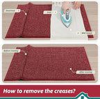 BEQHAUSE Dirt Trapper Door Mat 32" x 48", Non-Slip Washable Doormats Entrance Mat, Dirt Resistant and Absorbent Welcome Mat, Low Profile Floor Mats for Front Back Door and Entryway, Red