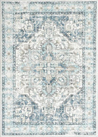 zesthome 9x12 Area Rugs-Washable Rug for Living Room, Non-Slip Backing Rugs, Stain Resistant 9x12 Rug for Bedroom, Ultra-Thin Low Pile Rugs, Vintage Large Home Decor