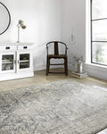 Loloi Teagan Collection TEA-04 Sky/Natural 7'-11" x 10'-6" Area Rug, Large, Soft Neutral Rug, High-Traffic for Living Room, Bedroom, Home Office, Dining Area