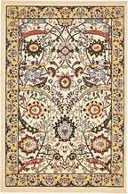 Unique Loom Espahan Collection Area Rug - Cape Cod (4' 1" x 6' 1" Rectangle, Cream/ Black)