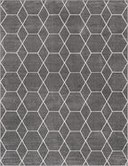 Unique Loom Trellis Frieze Collection Area Rug - Geometric (10' x 13', Dark Gray/ Ivory)