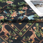Door Mat Entryway Rug 2x3, Machine Washable Non-Slip Small Area Rug, Boho Floral Low Pile Throw Rugs for Entrance, Front Door, Entry, Kitchen, Kids Room（Black）