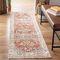 Bloom Rugs Caria Washable Non-Slip 7 ft Runner - Orange/Olive Beige Traditional Runner for Entryway, Hallway, Bathroom, and Kitchen - Exact Size: 2'6" x 7'