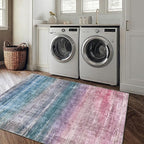 Kokia Abstract Area Rug Living Room 5x7 Colorful Washable Large Rug Bedroom Living Room Under Dining Table Soft Non Slip Stain Resistant Red Carpet Room Decor, Oslo Orchid