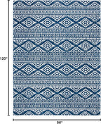 SAFAVIEH Area Rug 8x10 - Tulum Collection - Large - Navy & Ivory, Moroccan Boho Tribal Design, Non-Shedding & Easy to Clean, Ideal for Living Room, Bedroom, Dining Space (TUL272N)