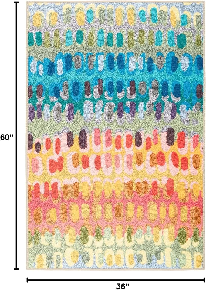 Dash and Albert Paint Chip Machine Washable Area Rug - 3' x 5' Multicolor - Geometric Accent Rug - Anti-Slip Backing, Lightweight, Machine Washable, High Traffic Areas Kitchen, Mudroom, Laundry Room