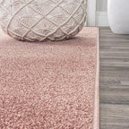 JONATHAN Y Haze Solid Low-Pile Pink 9x9 Square Indoor Area Rug, Coastal,Bohemian,Minimalist,Classic, Easy-Cleaning for Living Room,Bedroom,Kitchen,Pet Friendly,Non-Shedding (SEU100P-9SQ)