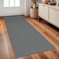 Braided Runner Rug 2x5 Ft Washable Runners for Hallways Non Slip Rubber Backed Kitchen Runners Cotton Entryway Runner Indoor, Woven Floor Carpet for Hall Kitchen Bedroom, Dark Grey/Grey