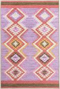 Dash & Albert Rhapsody Spice Machine Washable Rug, 4 X 6 Feet, Red/Purple Graphic Pattern - Premium Luxury Hotel Quality Soft Breathable Hypoallergenic Machine Washable Easy Care All Season