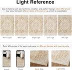 HUGEAR Machine Washable Hallway Runner Rugs 2x8 Vintage Beige Brown Neutral Style Non Slip Stain Resistant Low Pile Throw Carpet for Bedroom Kitchen Retro Aesthetic Modern Decor