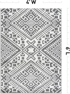 Rugshop Boho Cream Tribal Area Rug 4x6 Modern Indoor Carpet for Living Room, Bedroom, or Entryway – Non-Shedding, Low Pile Geometric Design 4' x 6'