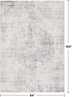 Light Blue Area Rugs for Living Room - 7x10 Washable Modern Abstract Rug for Bedroom, Dining Room Under Table, Home Office, Soft Washable & Stain Resistance (Dusty Blue)