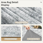 6x9 Area Rug for Living Room Washable 6x9 Gray Rug Non-Slip Modern Rugs for Bedroom Dinning Room Ultra-Thin Indoor Grey Rug