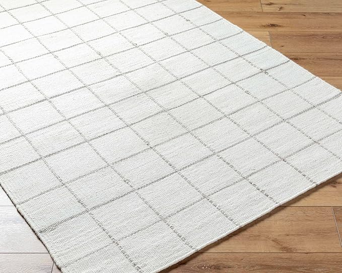 Mark&Day Wool Rugs, 2x3 Ishaq Cottage Off-White Area Rug, White Silver Carpet for Living Room, Bedroom or Kitchen (2' x 3')