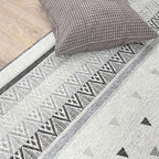 Alfa Rich 3x5 Gray Off White Washable Area Rugs for Living Room Bedroom Kitchen Dining Cotton Runner