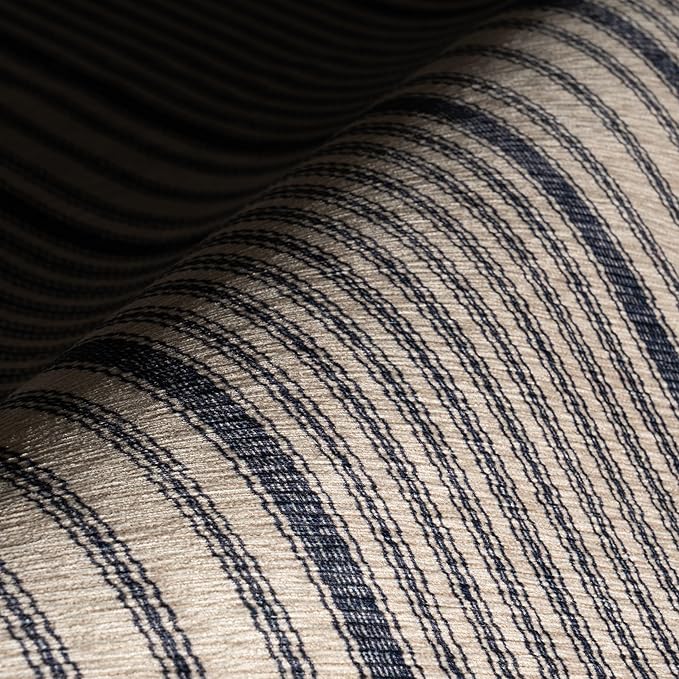 Dash & Albert Axiom Navy Machine Washable Rug, 5 X 8 Feet, Blue/Ivory Stripe Pattern