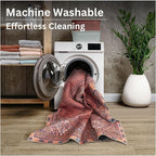 Bloom Rugs Washable Non-Slip 10 ft Runner - Red/Multicolor Traditional Bordered Runner for Entryway, Hallway, Bathroom, and Kitchen - Exact Size: 2.5' x 10'