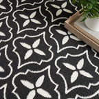 Nourison Home Nourison Essentials Black Ivory 6' x 9' Area Rug - Easy Clean, Non Shedding, Bed Room, Living Room, Dining Room, Kitchen (6' x 9')