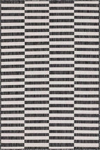 Unique Loom Outdoor Striped Collection Area Rug - Striped (2' x 3' 1" Rectangle Charcoal/Ivory)