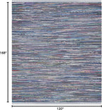 SAFAVIEH Rag Rug Collection Area Rug - 10' x 14', Purple & Multi, Handmade Boho Stripe Cotton, Ideal for High Traffic Areas in Living Room, Bedroom (RAR121D)