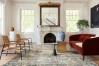 Loloi Margot Collection MAT-02 Terracotta/Lagoon 3'-6" x 5'-6" Accent Rug feat. CloudPile, No-Shed Easy Clean Large Patterned Area Rug for Living Room, Bedroom, Dining Area