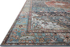 Loloi Margot Collection MAT-05 Ocean/Brick 2'-6" x 7'-6" Runner Rug feat. CloudPile, No-Shed Easy Clean Large Patterned Area Rug for Living Room, Bedroom, Dining Area