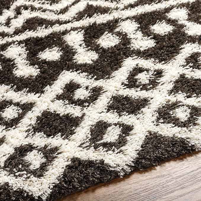 Livabliss Hapsburg Moroccan Shag Runner Area Rug, 2'7" x 7'3" , Dark Brown