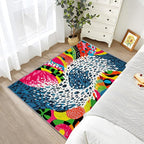 Optical Illusion Area Rugs - Abstract Retro Rug 3x5, Wavy Orange Art Washable Lightweight Carpet Room Decor #C107
