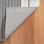 Dash & Albert Gunner Stripe Machine Washable Rug, 7.5 X 9.5 Feet, Grey Stripe Pattern - Premium Luxury Hotel Quality Soft Breathable Hypoallergenic Machine Washable Easy Care All Season Comfortable