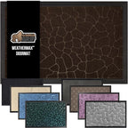 GORILLA GRIP 100% Waterproof All-Season WeatherMax Doormat, 72x24, US Designed Natural Rubber, Stain and Fade Resistant, Low Profile Indoor Outdoor Door Mats, Easy Clean Patio Mat, Dark Brown Pebble