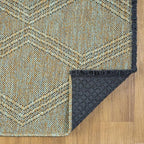 LUXE WEAVERS Modern Farmhouse Green 6x9 Washable Area Rug, Anti-Slip Diamond Pattern Carpet