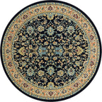 Unique Loom Sialk Hill Collection Area Rug - Washington (7' 10" Round Navy Blue/Cream)