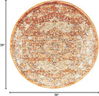 Unique Loom Isabella Collection Area Rug - Adjani (3' 3" Round, Rust Red/ Black)