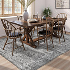 7x9 Area Rug Living Room Rugs - Washable Neutral Modern Abstract Soft Thin Rug Indoor Floor No Slip Rug Carpet for Bedroom Under Dining Table Home Office Decor - Dark Gray