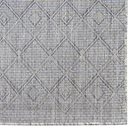 Unique Loom Outdoor Trellis Collection Area Rug - Tribal Trellis (5' 3" Square, Gray/ Black)