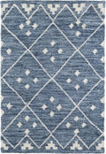 Dash & Albert Kota Indigo Handwoven Wool Rug, 8.5 X 11.5 Feet, Blue Geometric Pattern