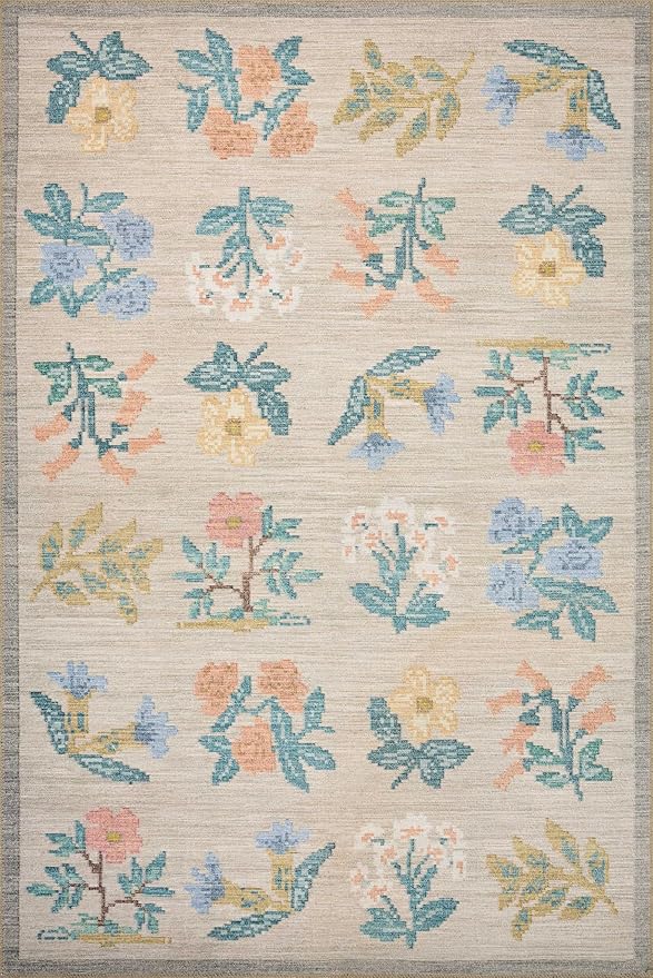 Loloi Rifle Paper Co. Rosa Collection RSA-03 Cream 2'-0" x 5'-0" Accent Rug
