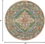 Unique Loom Isabella Collection Area Rug - Rossellini (5' 1" Round, Green/ Blue)