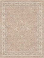 Well Woven Asha Rome Beige Cream 9'10" x 13' Area Rug - Oriental Floral Pattern, Easy Clean, Floor-Friendly Backing - for Living Room, Bedroom, and Dining Room