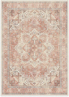 RUGGABLE Washable Area Rug – Kamran Rose Pink 5x7, Stain-Resistant, Non-Slip – Medium Machine Washable Rugs for Living Room, Bedroom, Hallway, Entryway & Office–with Cushioned Pad