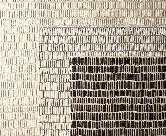 Dash and Albert Roark Wool Area Rug - 7.5 X 9.5 Charcoal Geometric Hand Tufted Accent Rug - Durable, High Traffic Areas Hallway, Living Room, Stairs - Premium Luxury Hotel Quality Soft Breathable