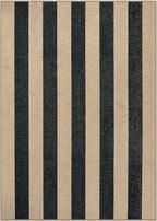 Lahome Striped Easy Jute Outdoor Rug 5x7, Large Neutral Dining Living Room Rug, Farmhouse Non Slip Non Shedding Washable Indoor Outdoor Black Carpet for Office Deck Patio Backyard Bedroom
