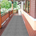 Ottomanson 2'7" x 17' Hallway Runner with Scraper Pile - Extra Durable Non-Slip Rug Mat for Indoor & Outdoor Use - Ideal for Kitchen, Entryway & Garage - High-Traffic Carpet, Gray