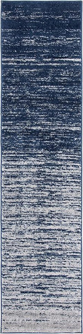 SAFAVIEH Adirondack Collection Runner Rug - 2'6" x 16' Runner, Navy & Grey, Modern Ombre Design, Non Shedding & Easy to Clean, Ideal for Hallway, Foyer, Kitchen, Entryway, Bedroom (ADR113E)