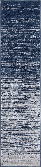SAFAVIEH Adirondack Collection Runner Rug - 2'6" x 16' Runner, Navy & Grey, Modern Ombre Design, Non Shedding & Easy to Clean, Ideal for Hallway, Foyer, Kitchen, Entryway, Bedroom (ADR113E)