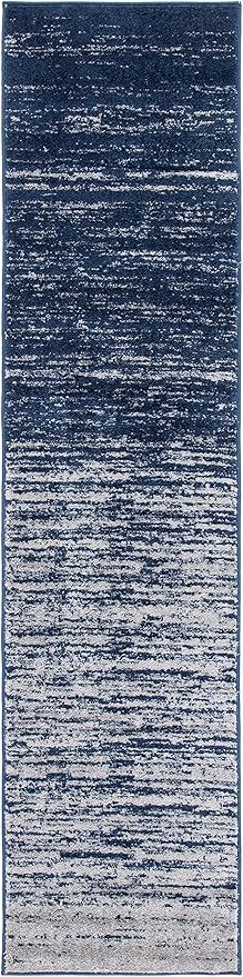 SAFAVIEH Adirondack Collection Runner Rug - 2'6" x 16' Runner, Navy & Grey, Modern Ombre Design, Non Shedding & Easy to Clean, Ideal for Hallway, Foyer, Kitchen, Entryway, Bedroom (ADR113E)