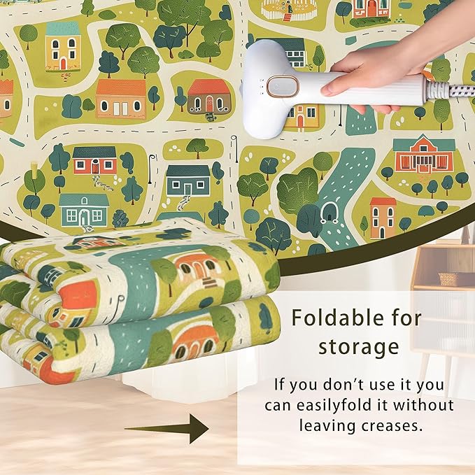 Cute Map Cars Washable 5x7 Area Rugs for Living Room, Thin Low Pile Contemporary Carpet, Non-Slip Base Lightweight Rug