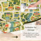 Cute Map Cars Washable 5x7 Area Rugs for Living Room, Thin Low Pile Contemporary Carpet, Non-Slip Base Lightweight Rug